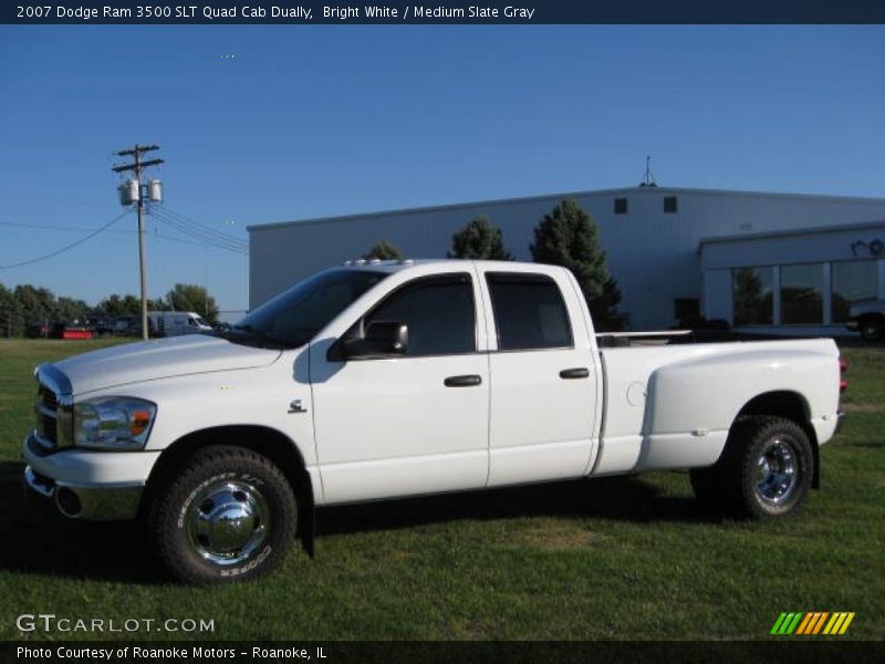 Bright White / Medium Slate Gray 2007 Dodge Ram 3500 SLT Quad Cab Dually