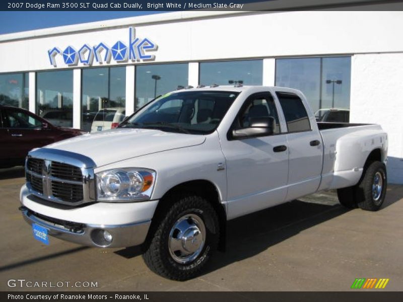Bright White / Medium Slate Gray 2007 Dodge Ram 3500 SLT Quad Cab Dually