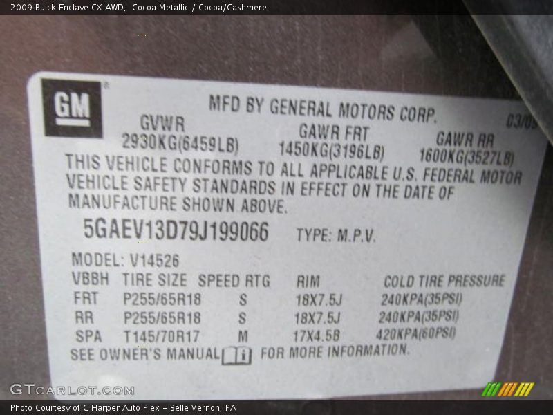 Cocoa Metallic / Cocoa/Cashmere 2009 Buick Enclave CX AWD