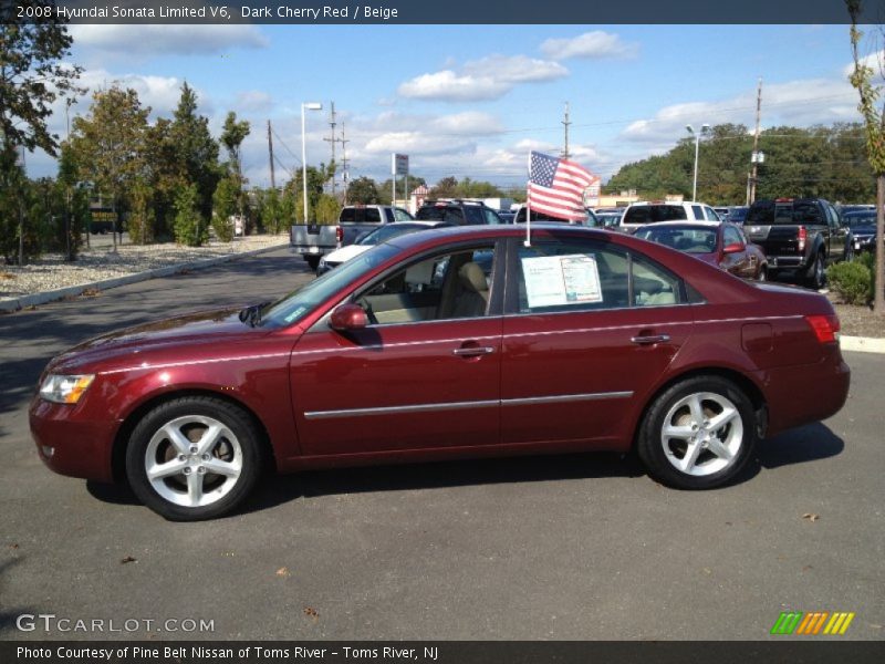 Dark Cherry Red / Beige 2008 Hyundai Sonata Limited V6