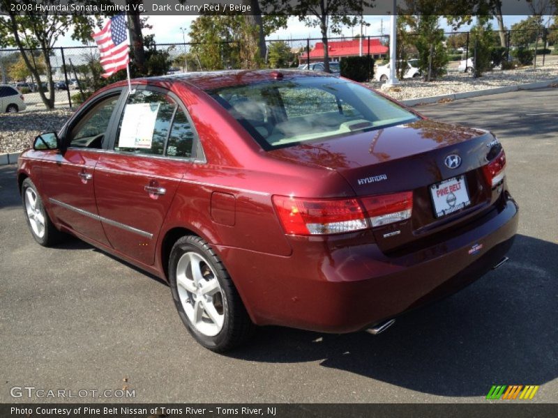 Dark Cherry Red / Beige 2008 Hyundai Sonata Limited V6