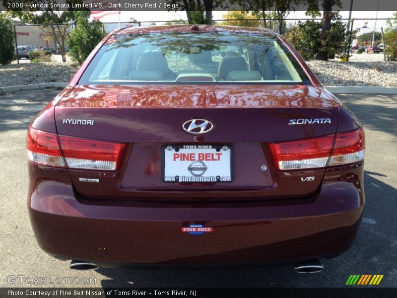 Dark Cherry Red / Beige 2008 Hyundai Sonata Limited V6