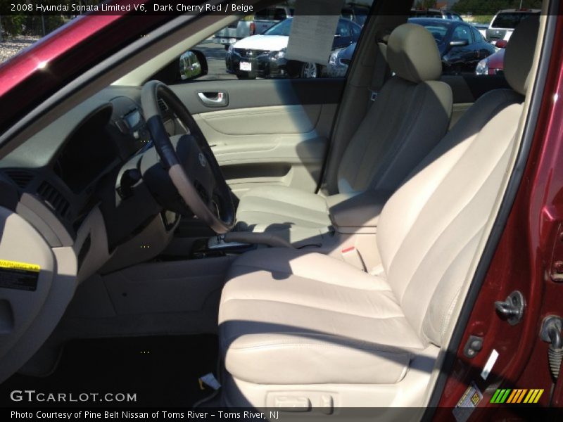 Dark Cherry Red / Beige 2008 Hyundai Sonata Limited V6