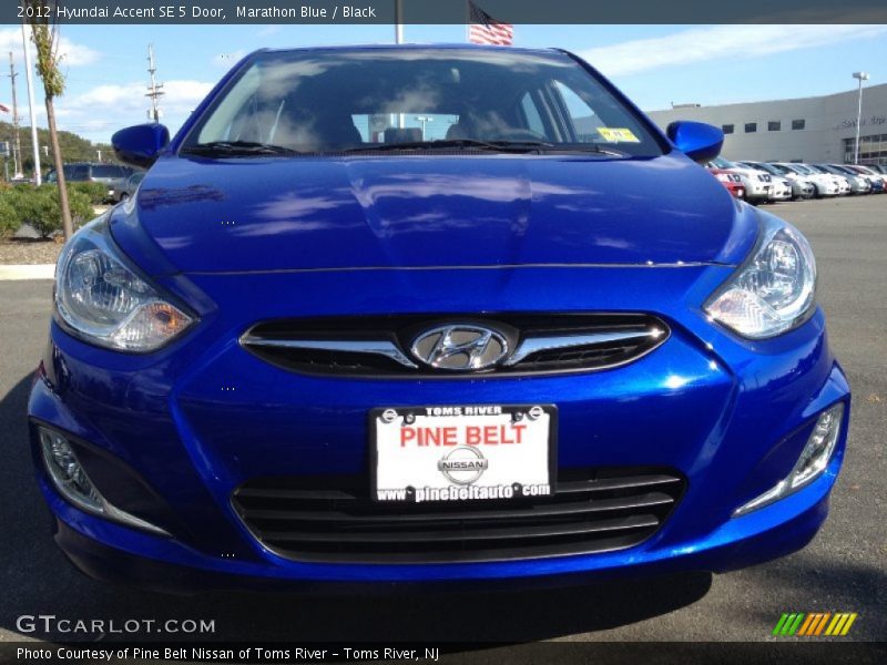 Marathon Blue / Black 2012 Hyundai Accent SE 5 Door