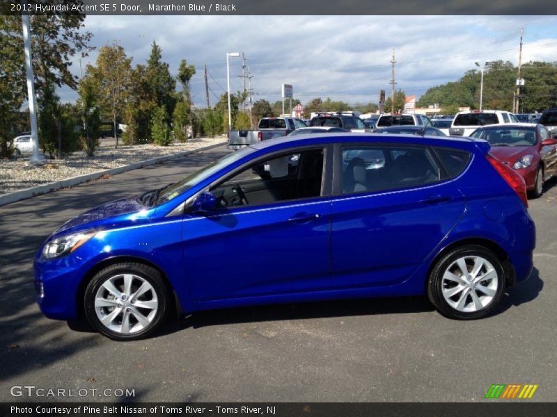 Marathon Blue / Black 2012 Hyundai Accent SE 5 Door