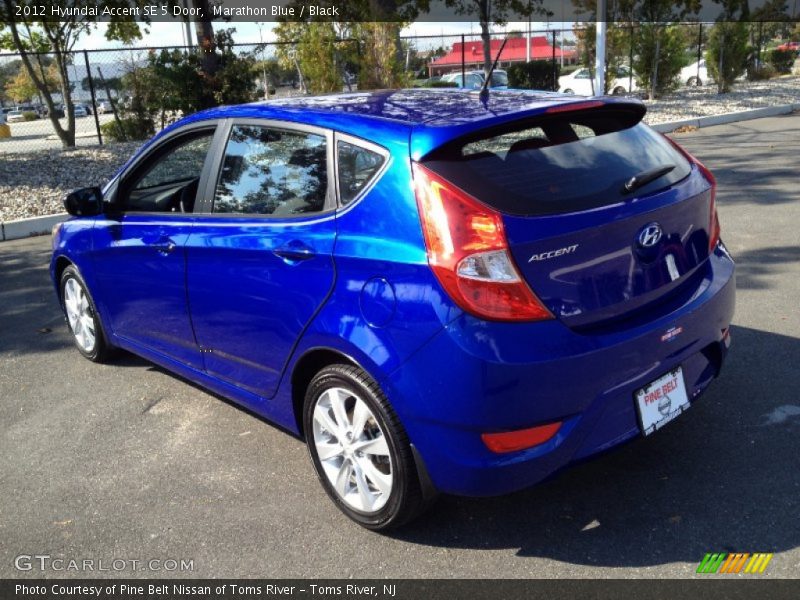 Marathon Blue / Black 2012 Hyundai Accent SE 5 Door
