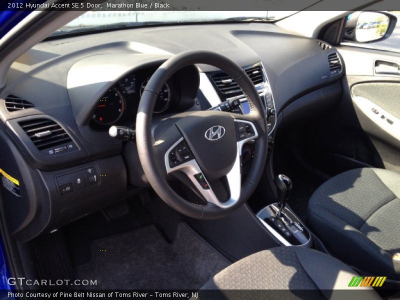 Marathon Blue / Black 2012 Hyundai Accent SE 5 Door