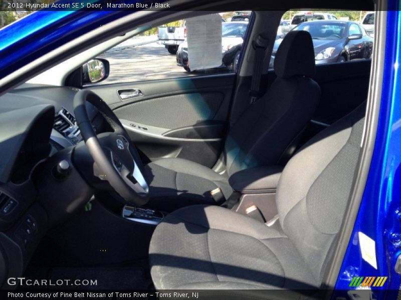 Marathon Blue / Black 2012 Hyundai Accent SE 5 Door