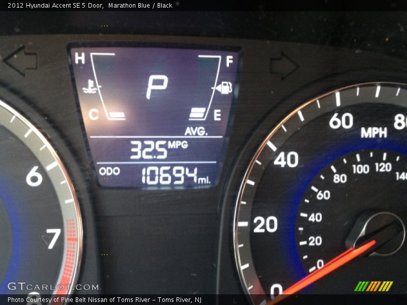Marathon Blue / Black 2012 Hyundai Accent SE 5 Door