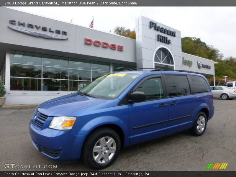 Marathon Blue Pearl / Dark Slate/Light Shale 2008 Dodge Grand Caravan SE