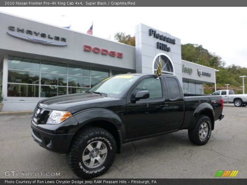 Super Black / Graphite/Red 2010 Nissan Frontier Pro-4X King Cab 4x4