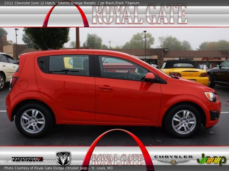 Inferno Orange Metallic / Jet Black/Dark Titanium 2012 Chevrolet Sonic LS Hatch