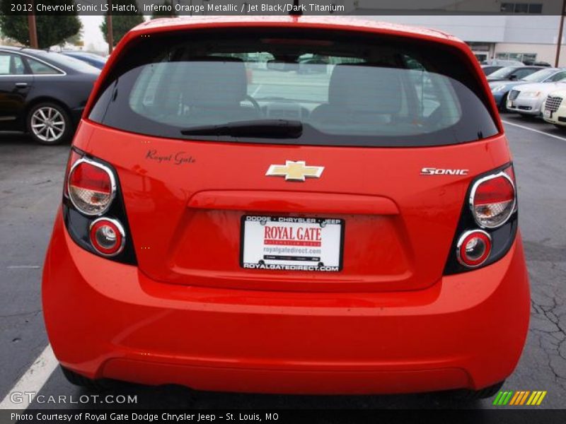 Inferno Orange Metallic / Jet Black/Dark Titanium 2012 Chevrolet Sonic LS Hatch