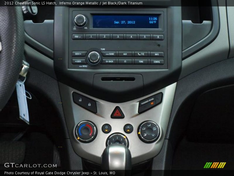Inferno Orange Metallic / Jet Black/Dark Titanium 2012 Chevrolet Sonic LS Hatch