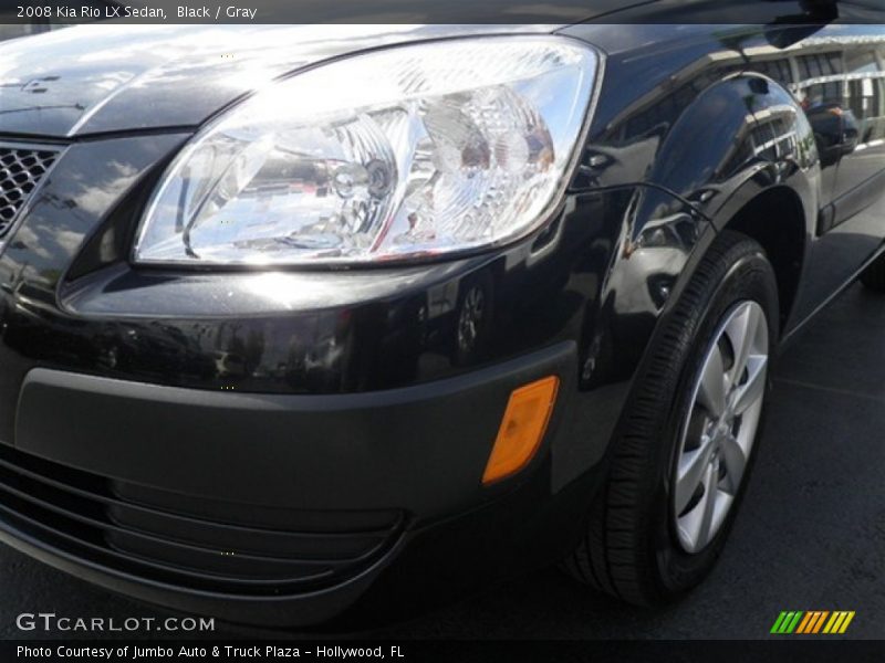 Black / Gray 2008 Kia Rio LX Sedan