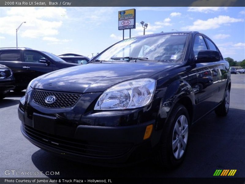 Black / Gray 2008 Kia Rio LX Sedan