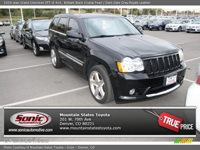 Brilliant Black Crystal Pearl / Dark Slate Gray Royale Leather 2009 Jeep Grand Cherokee SRT-8 4x4