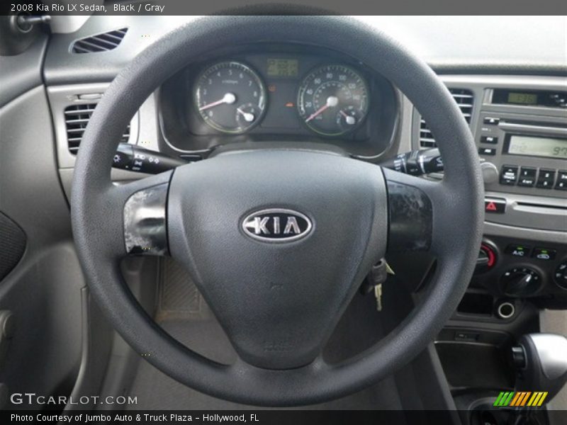 Black / Gray 2008 Kia Rio LX Sedan