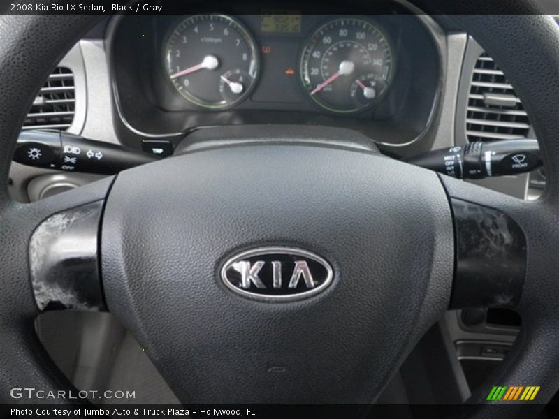 Black / Gray 2008 Kia Rio LX Sedan