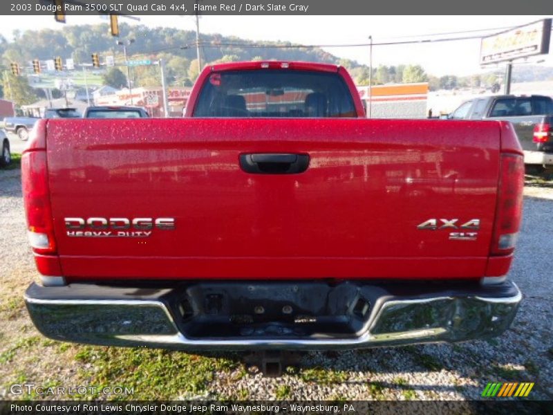 Flame Red / Dark Slate Gray 2003 Dodge Ram 3500 SLT Quad Cab 4x4