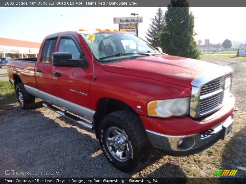 Flame Red / Dark Slate Gray 2003 Dodge Ram 3500 SLT Quad Cab 4x4