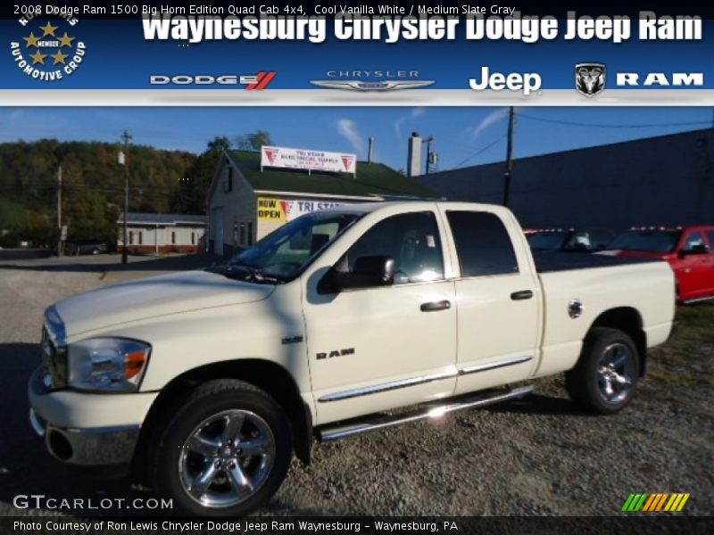 Cool Vanilla White / Medium Slate Gray 2008 Dodge Ram 1500 Big Horn Edition Quad Cab 4x4