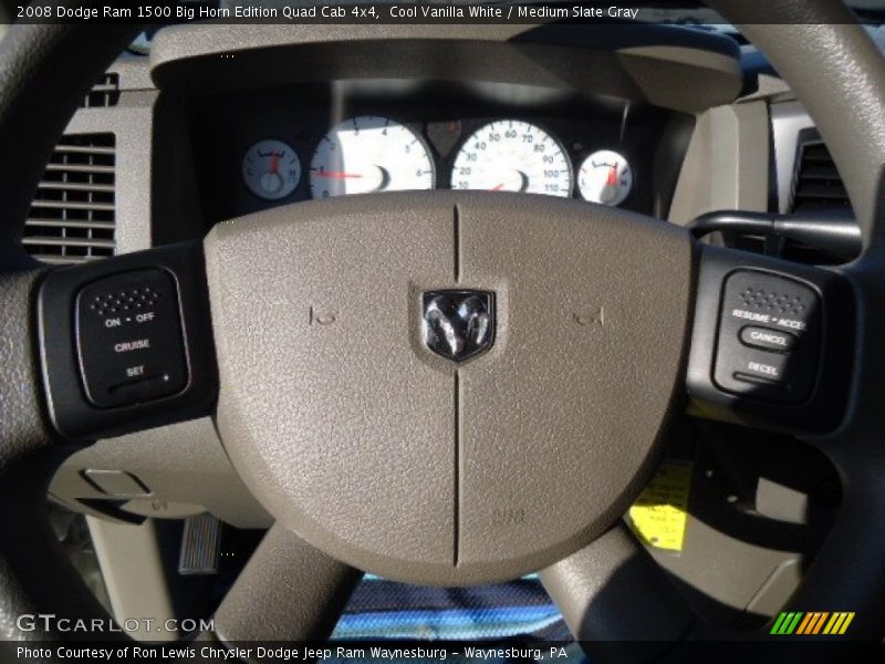 Cool Vanilla White / Medium Slate Gray 2008 Dodge Ram 1500 Big Horn Edition Quad Cab 4x4