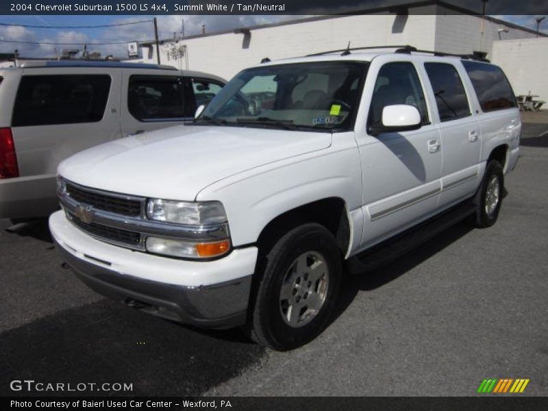Summit White / Tan/Neutral 2004 Chevrolet Suburban 1500 LS 4x4