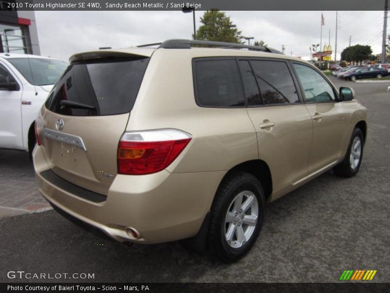 Sandy Beach Metallic / Sand Beige 2010 Toyota Highlander SE 4WD