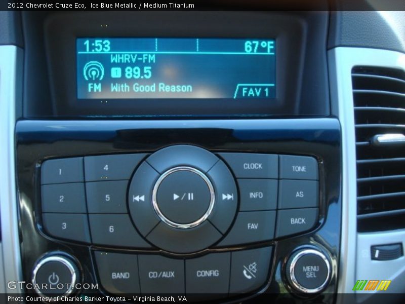 Ice Blue Metallic / Medium Titanium 2012 Chevrolet Cruze Eco