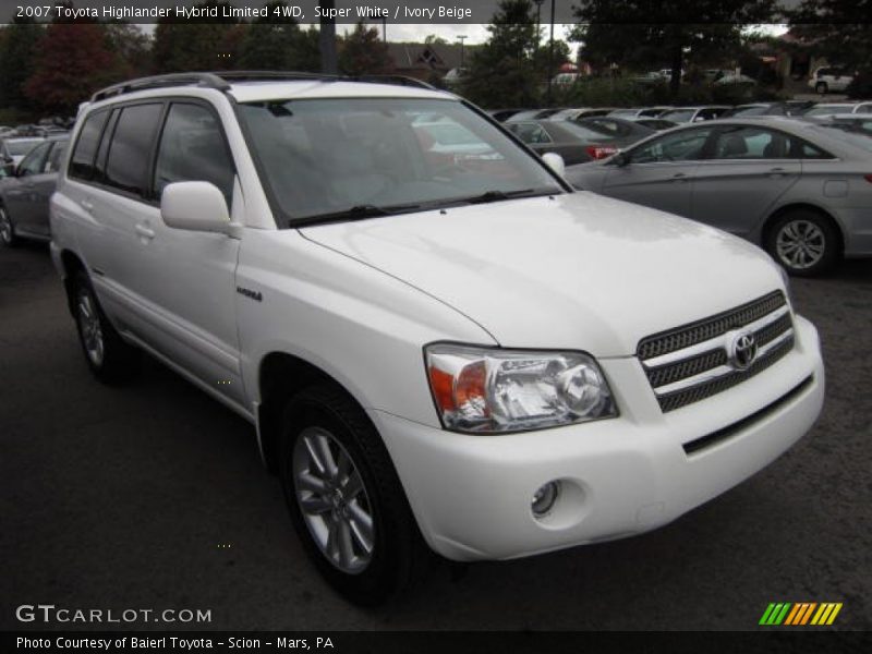 Super White / Ivory Beige 2007 Toyota Highlander Hybrid Limited 4WD