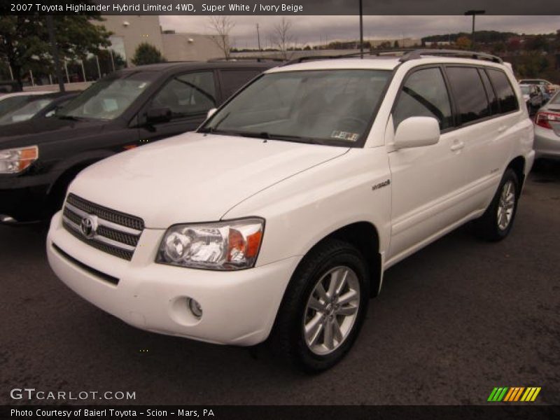 Super White / Ivory Beige 2007 Toyota Highlander Hybrid Limited 4WD