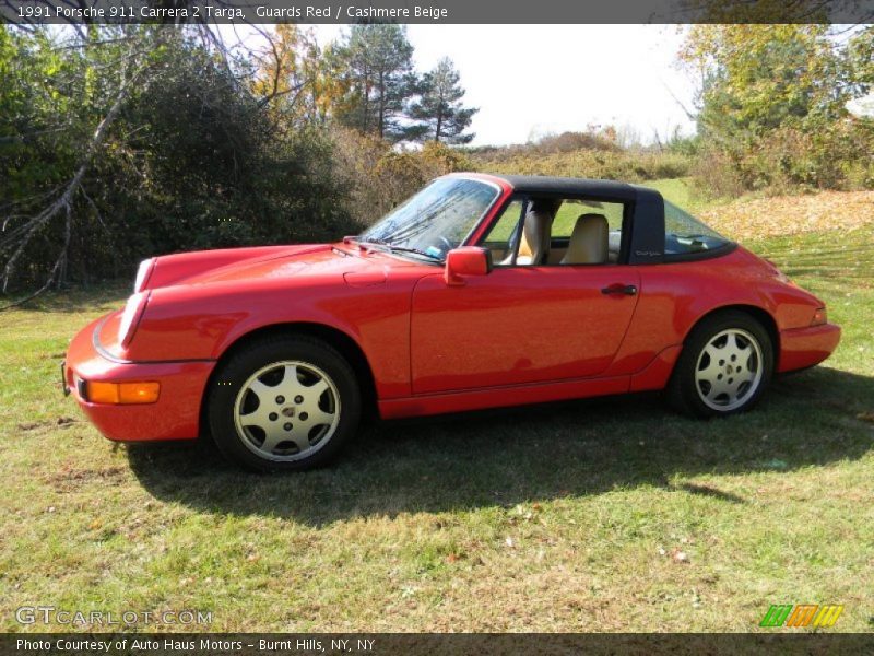Guards Red / Cashmere Beige 1991 Porsche 911 Carrera 2 Targa