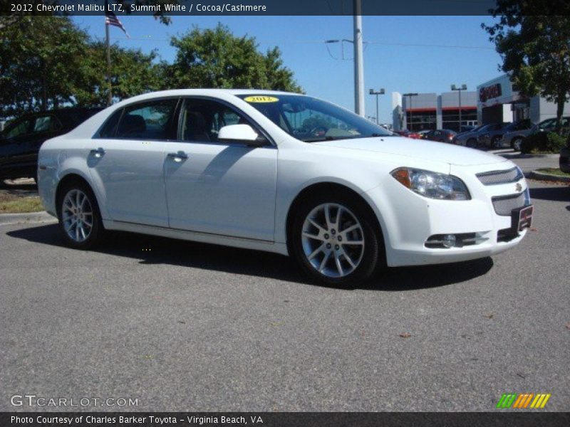 Summit White / Cocoa/Cashmere 2012 Chevrolet Malibu LTZ