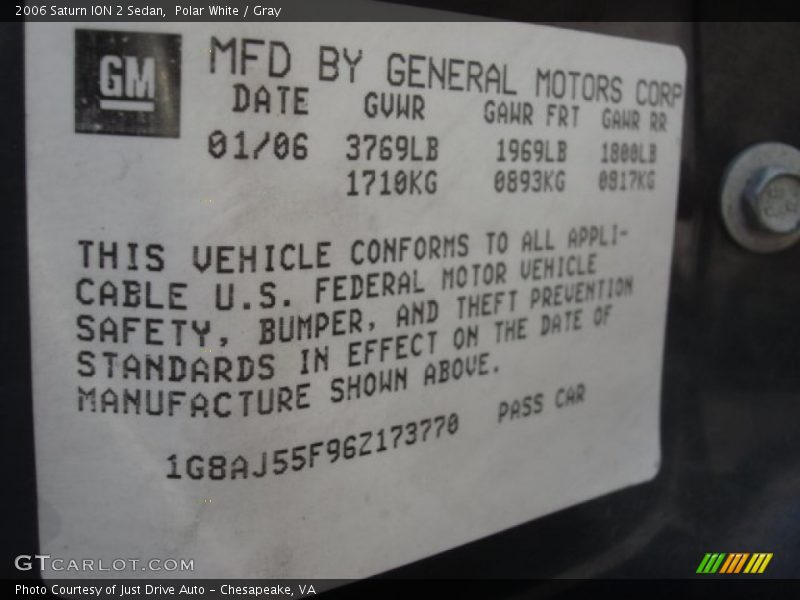 Polar White / Gray 2006 Saturn ION 2 Sedan