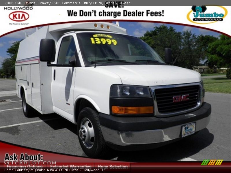 White / Pewter 2006 GMC Savana Cutaway 3500 Commercial Utility Truck