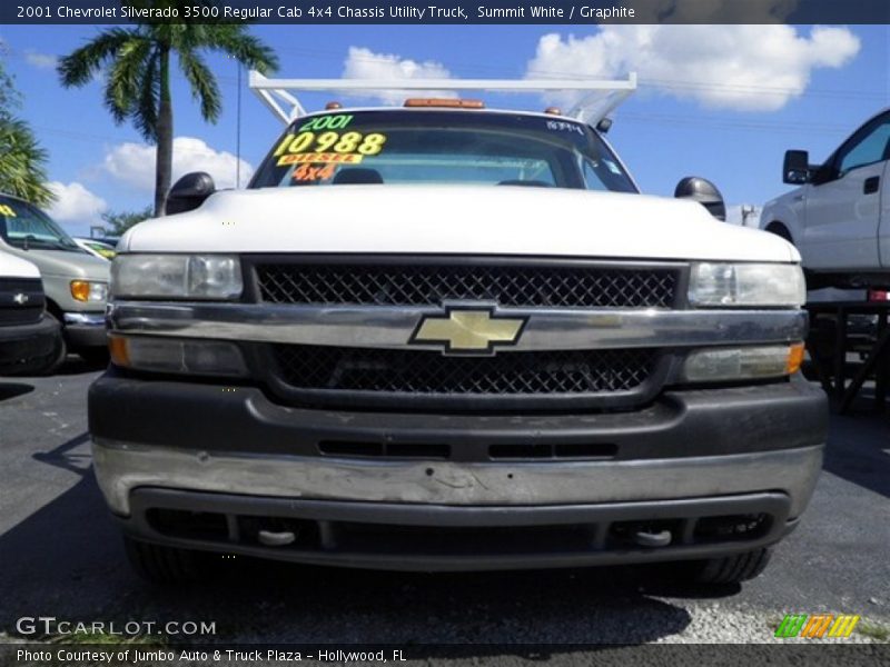 Summit White / Graphite 2001 Chevrolet Silverado 3500 Regular Cab 4x4 Chassis Utility Truck
