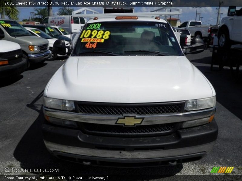 Summit White / Graphite 2001 Chevrolet Silverado 3500 Regular Cab 4x4 Chassis Utility Truck