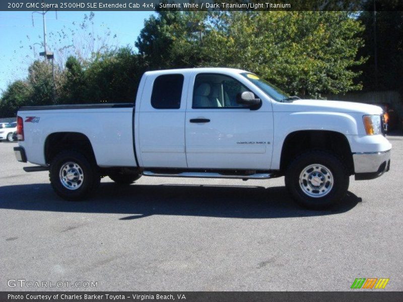 Summit White / Dark Titanium/Light Titanium 2007 GMC Sierra 2500HD SLE Extended Cab 4x4