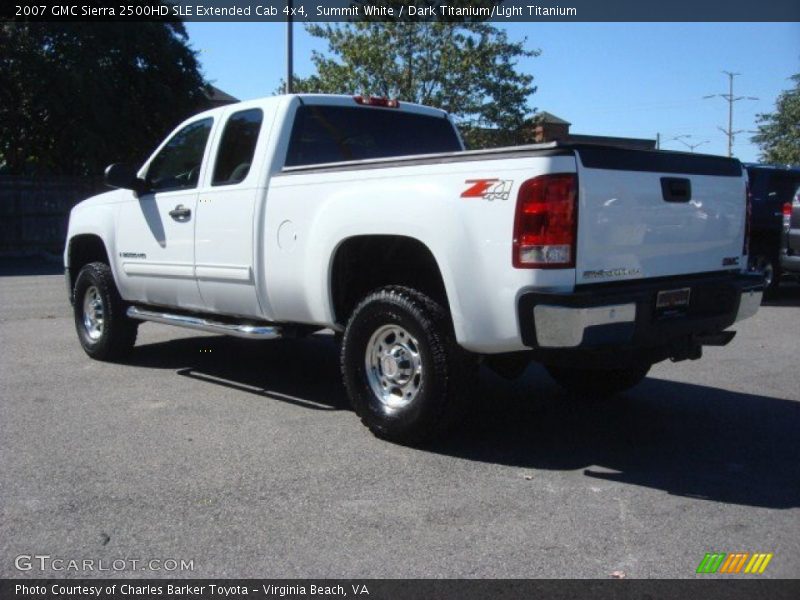 Summit White / Dark Titanium/Light Titanium 2007 GMC Sierra 2500HD SLE Extended Cab 4x4