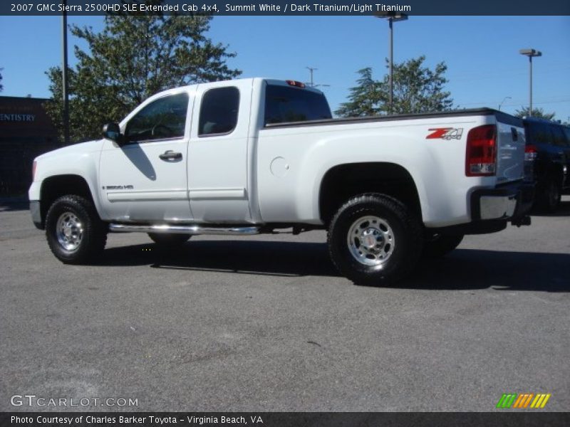 Summit White / Dark Titanium/Light Titanium 2007 GMC Sierra 2500HD SLE Extended Cab 4x4