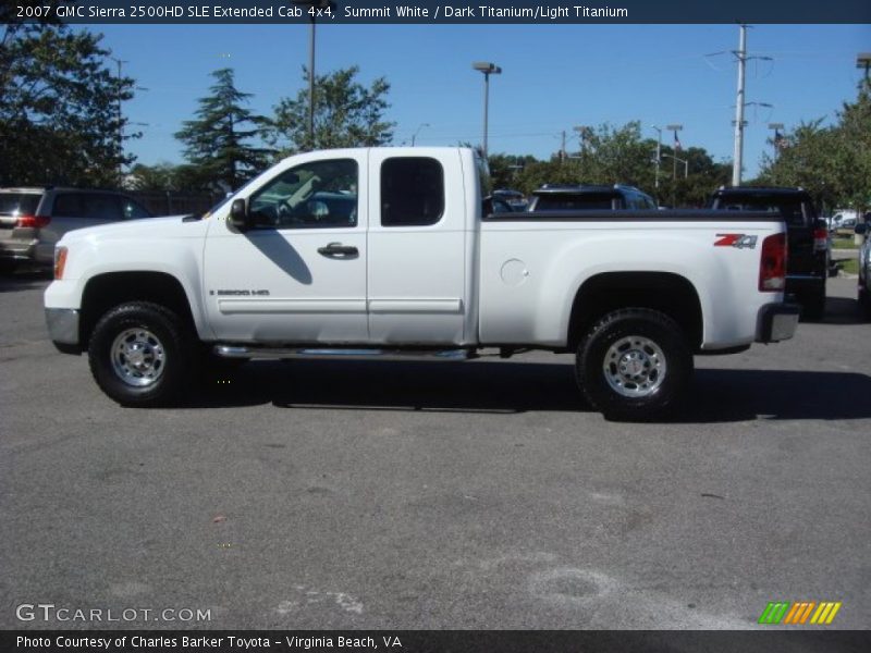 Summit White / Dark Titanium/Light Titanium 2007 GMC Sierra 2500HD SLE Extended Cab 4x4