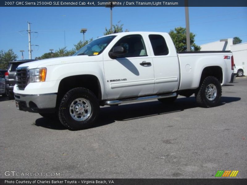 Summit White / Dark Titanium/Light Titanium 2007 GMC Sierra 2500HD SLE Extended Cab 4x4