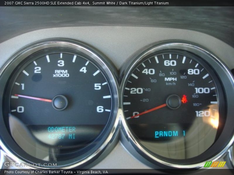 Summit White / Dark Titanium/Light Titanium 2007 GMC Sierra 2500HD SLE Extended Cab 4x4