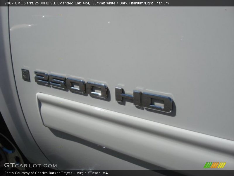 Summit White / Dark Titanium/Light Titanium 2007 GMC Sierra 2500HD SLE Extended Cab 4x4