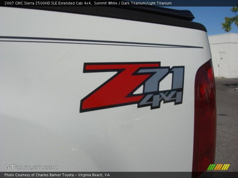 Summit White / Dark Titanium/Light Titanium 2007 GMC Sierra 2500HD SLE Extended Cab 4x4