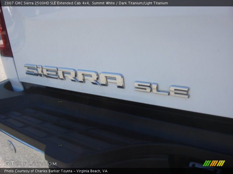 Summit White / Dark Titanium/Light Titanium 2007 GMC Sierra 2500HD SLE Extended Cab 4x4