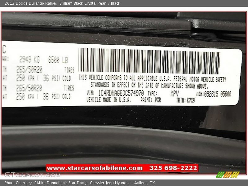 Brilliant Black Crystal Pearl / Black 2013 Dodge Durango Rallye