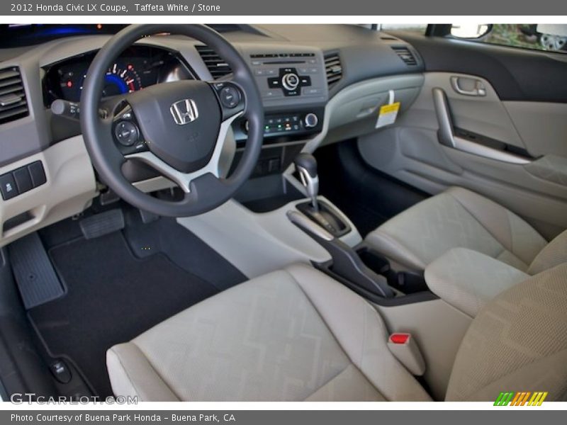 Taffeta White / Stone 2012 Honda Civic LX Coupe