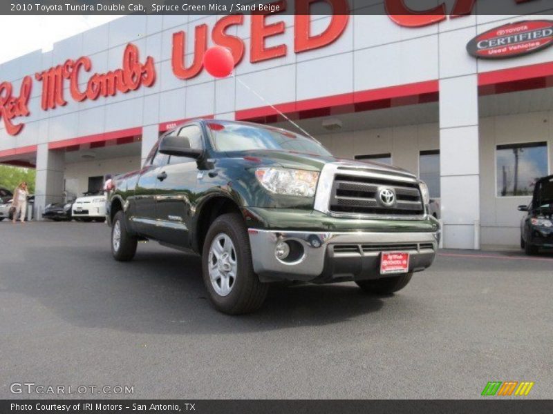 Spruce Green Mica / Sand Beige 2010 Toyota Tundra Double Cab